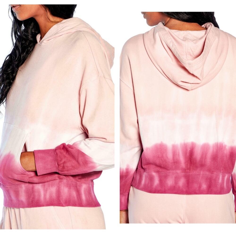 NWT Wildfox Tie Dye Pink Hoodie Oversized  Sweatshirt Small Cozy Loungewear
